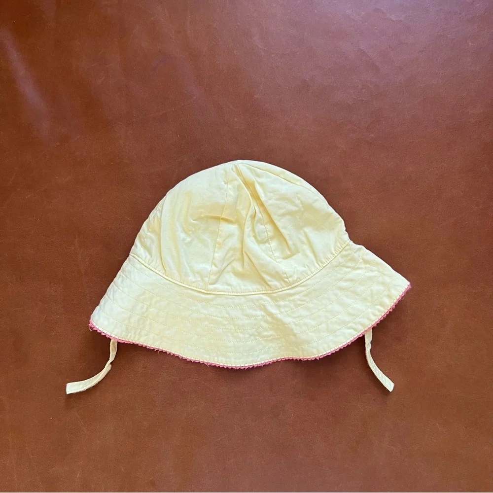 JANIE & JACK Yellow Sun Hat with Bow, 18-24mo